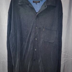 Men's Navy Blue Soft Knit Button Down | Ted Baker London | Medium